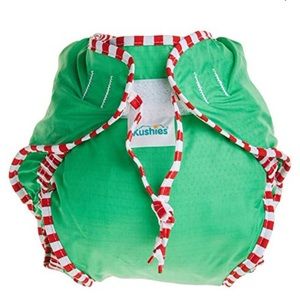 KUSHIES Green Swimsuit Baby Reusable Swim Diaper M